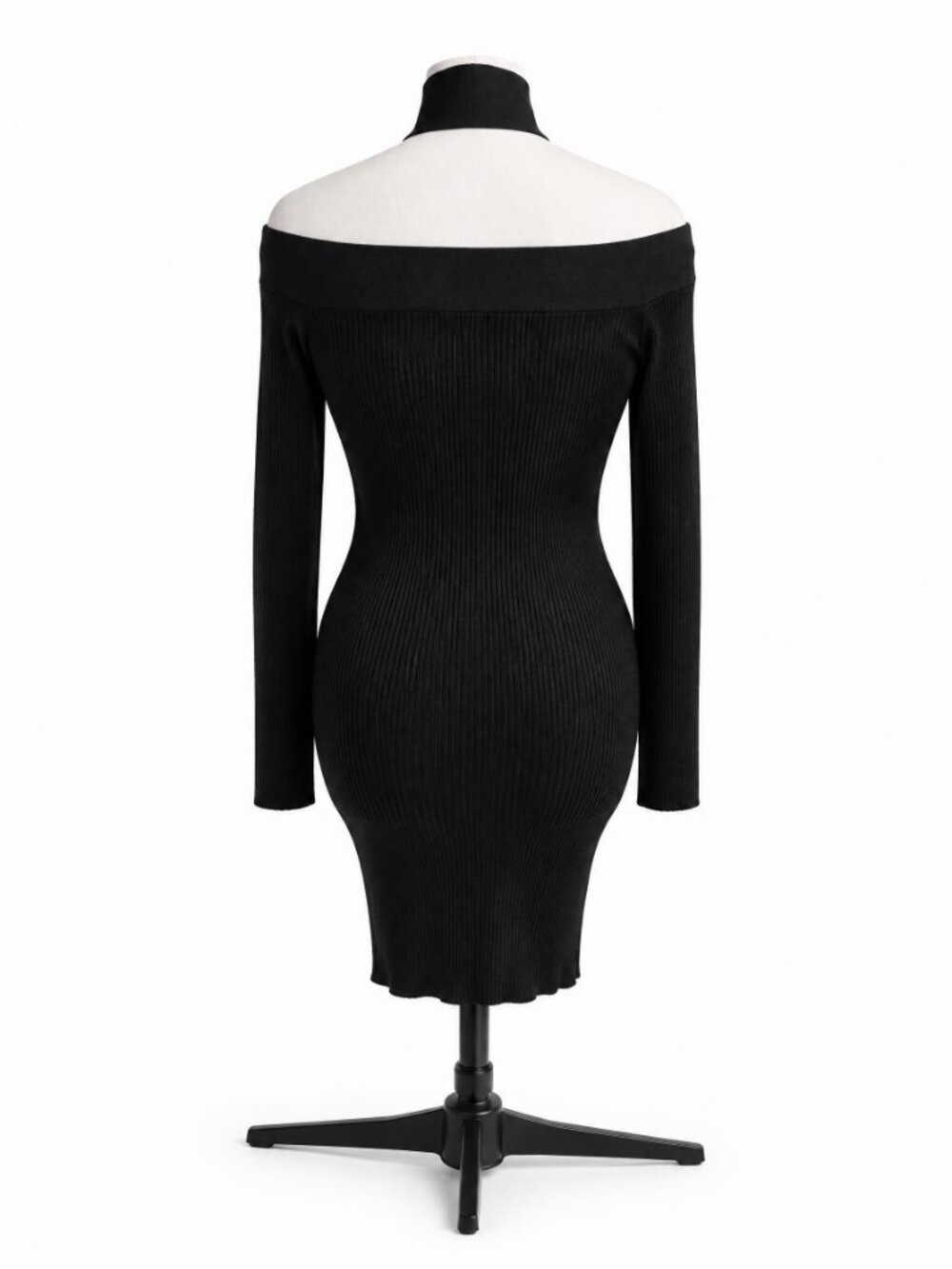 New Cliche Rib Knit Sweater Dress Black Size XL - Picture 3 of 4